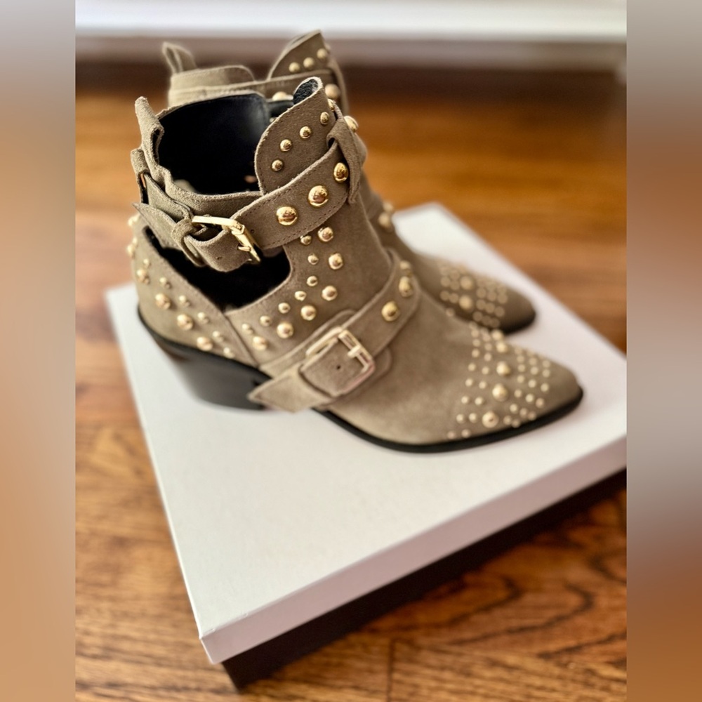 Kurt Geiger Sybil studded block heel ankle boots